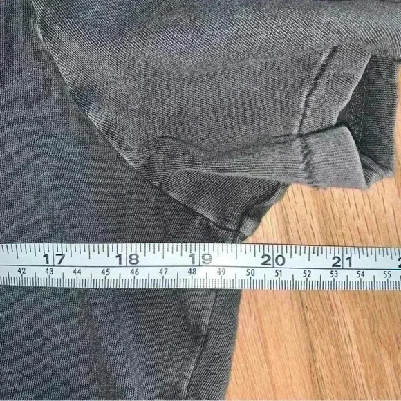 Sundance Gray Black Space Dye Distressed Cotton Relaxed Fit Tee Shirt Large - Picture 5 of 9